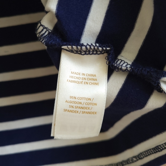 Kate Spade Nautical Bow Blue and White Long Sleeve Tee Striped Knit - Picture 3 of 8